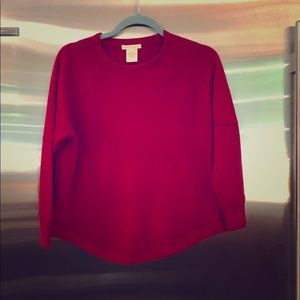 Dark cherry red 3/4 length sweater
